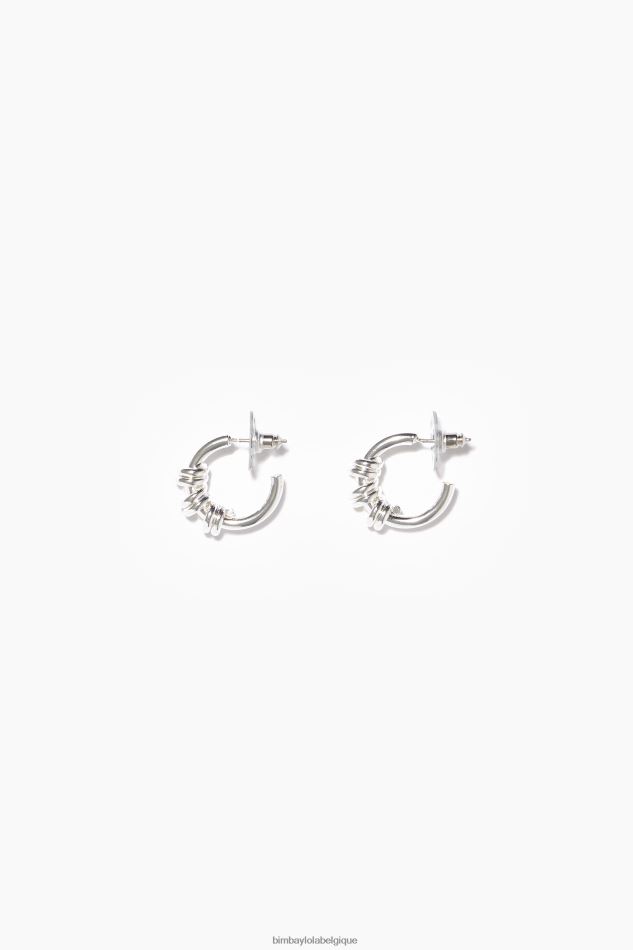 accessoires Bimba Y Lola boucles d'oreilles mini créoles spirales argent HV4486816