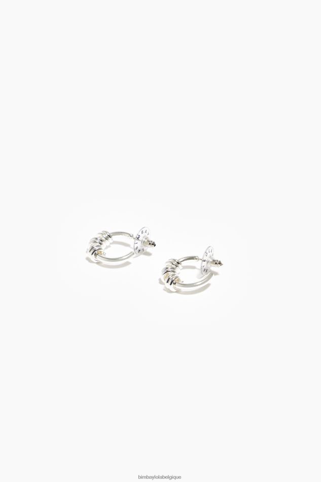 accessoires Bimba Y Lola boucles d'oreilles mini créoles spirales argent HV4486816