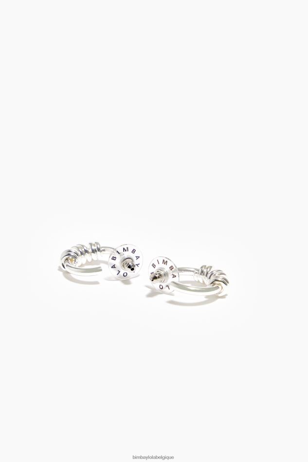 accessoires Bimba Y Lola boucles d'oreilles mini créoles spirales argent HV4486816