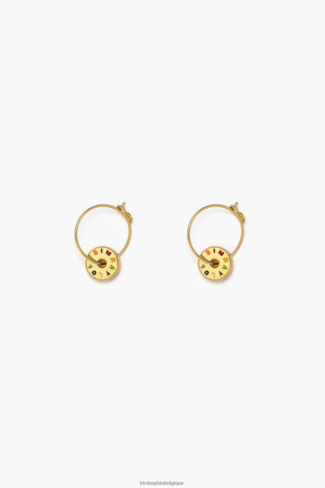accessoires Bimba Y Lola boucles d'oreilles à petit logo doré et multicolore HV4486834