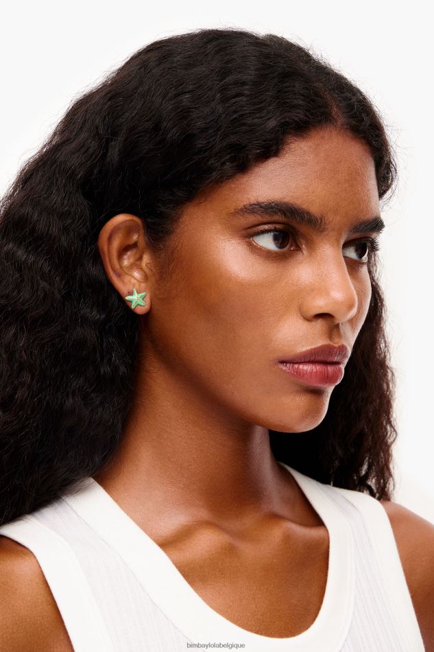 accessoires Bimba Y Lola boucles d'oreilles petites étoiles bleu vert HV4486713