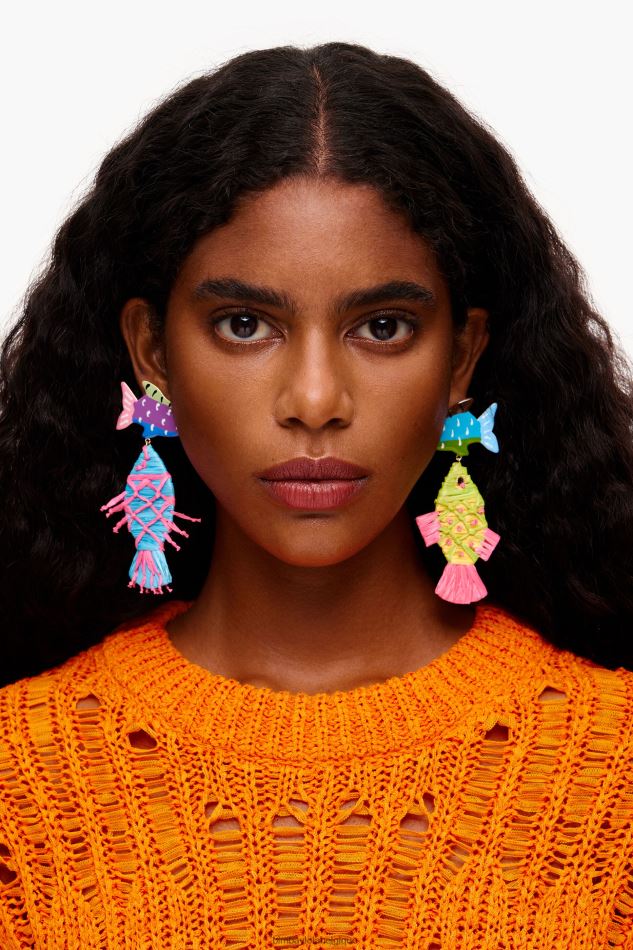 accessoires Bimba Y Lola boucles d'oreilles poisson raphia multicolore HV4486698