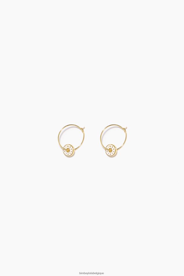 accessoires Bimba Y Lola créoles à logo en émail blanc HV4486828