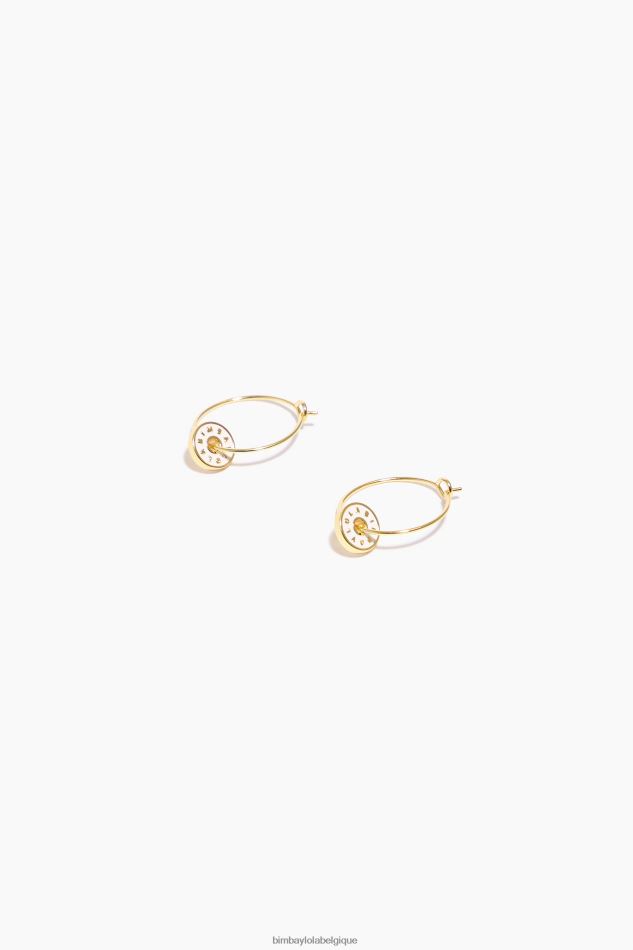 accessoires Bimba Y Lola créoles à logo en émail blanc HV4486828