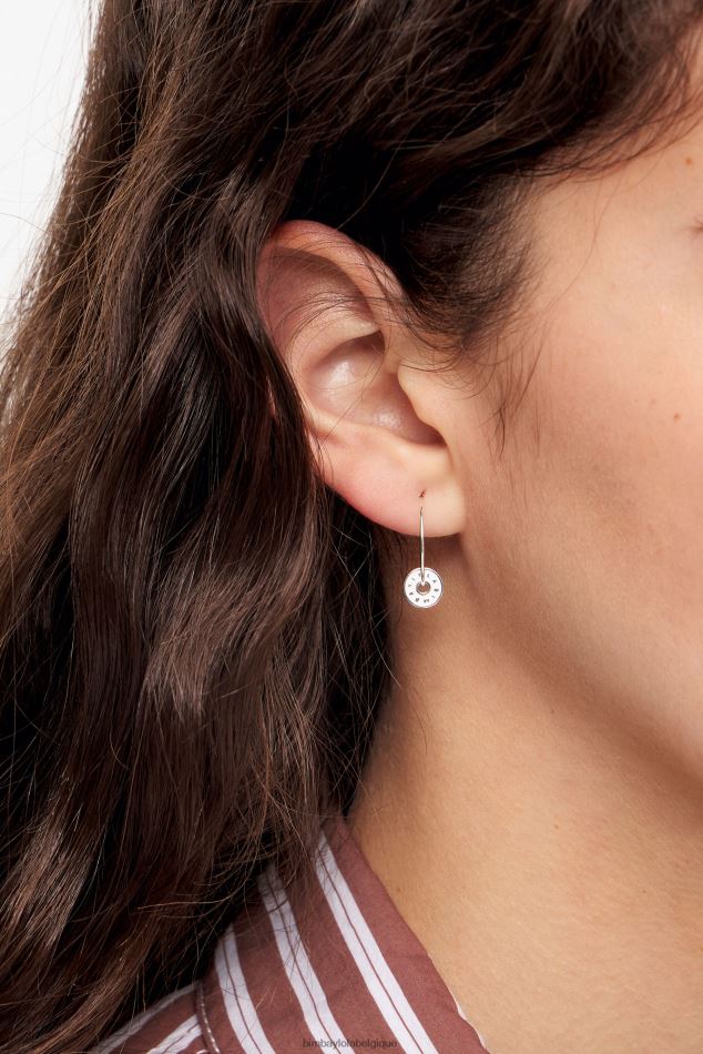 accessoires Bimba Y Lola créoles à logo en émail blanc HV4486830