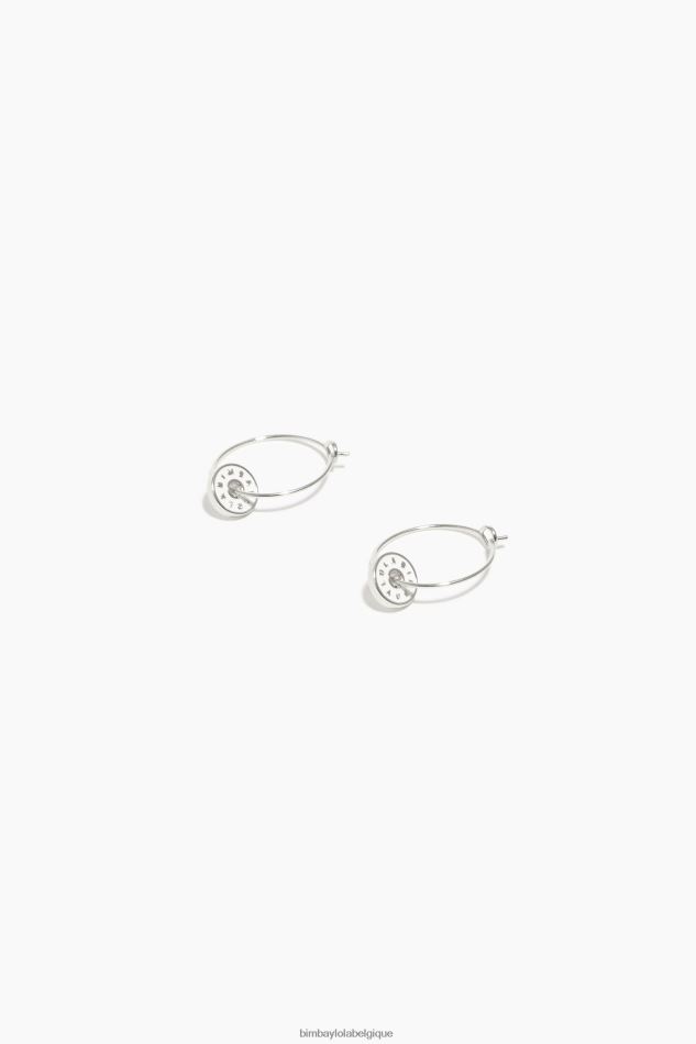 accessoires Bimba Y Lola créoles à logo en émail blanc HV4486830