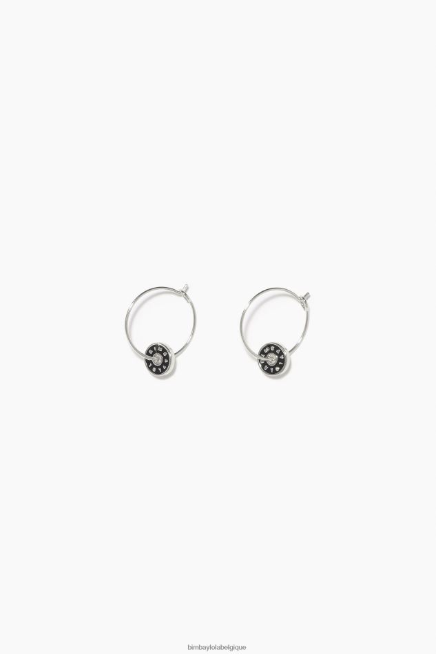 accessoires Bimba Y Lola créoles à logo en émail noir HV4486829