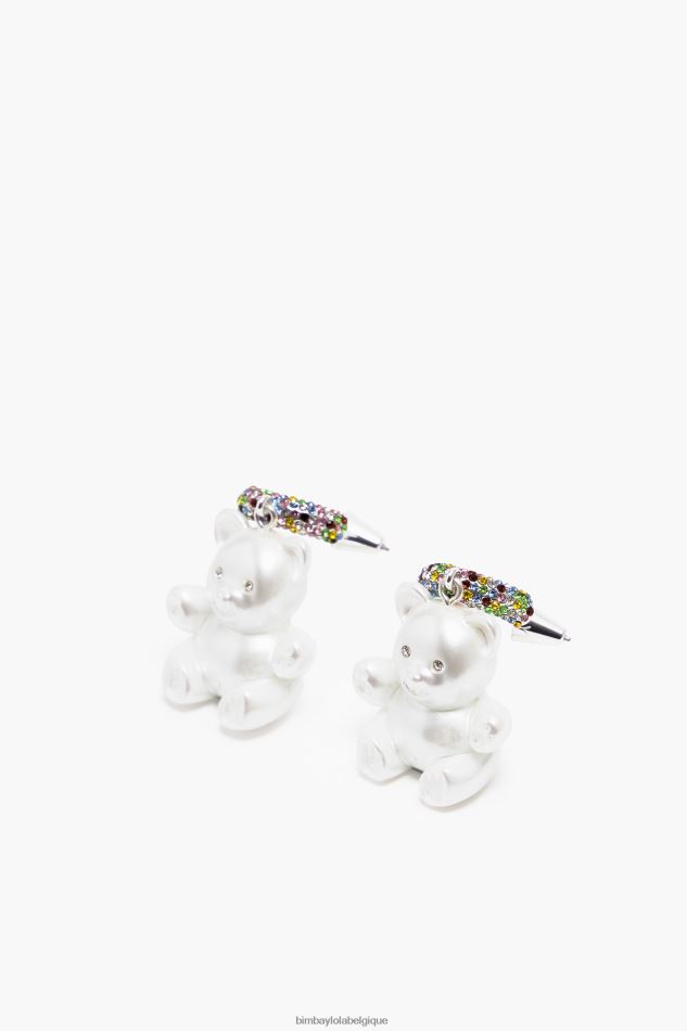accessoires Bimba Y Lola longues boucles d'oreilles ourson en résine perle HV4486798