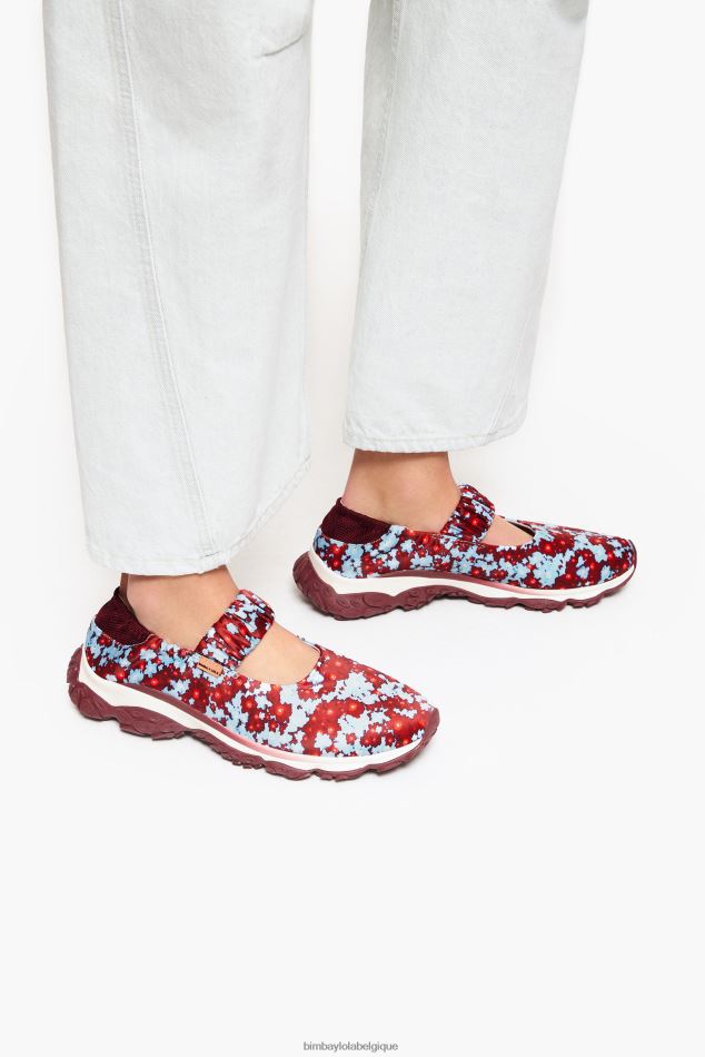 chaussures Bimba Y Lola ballerine de coureur de pulpo pleine de fleurs bleu HV4486548