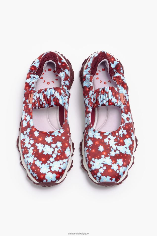 chaussures Bimba Y Lola ballerine de coureur de pulpo pleine de fleurs bleu HV4486548