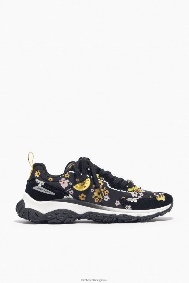 chaussures Bimba Y Lola baskets pulpo runner fleurs acryliques noir HV4486544