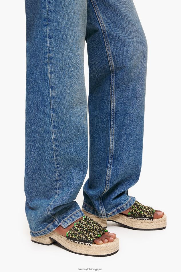 chaussures Bimba Y Lola coin de jute macramé & eacute vert HV4486583