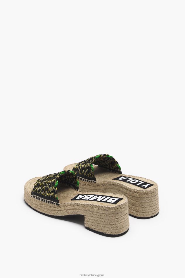 chaussures Bimba Y Lola coin de jute macramé & eacute vert HV4486583