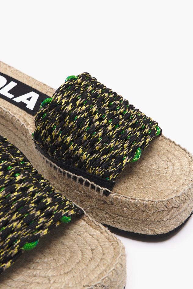 chaussures Bimba Y Lola coin de jute macramé & eacute vert HV4486583