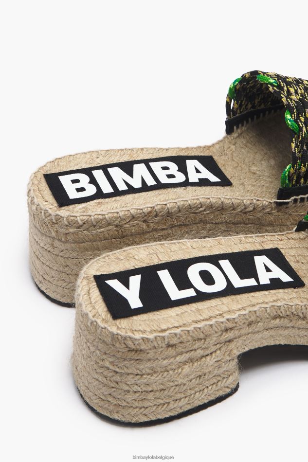 chaussures Bimba Y Lola coin de jute macramé & eacute vert HV4486583