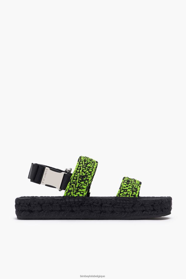 chaussures Bimba Y Lola sandale plate au crochet vert HV4486584
