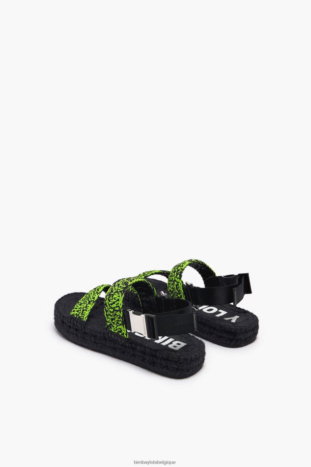 chaussures Bimba Y Lola sandale plate au crochet vert HV4486584