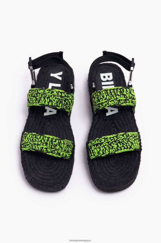 chaussures Bimba Y Lola sandale plate au crochet vert HV4486584