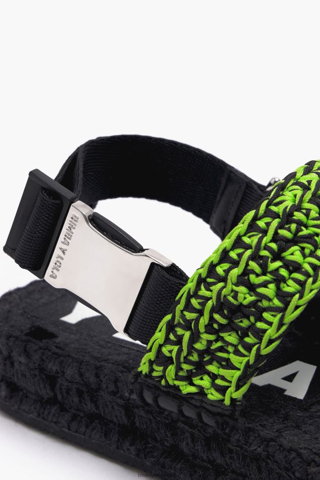 chaussures Bimba Y Lola sandale plate au crochet vert HV4486584