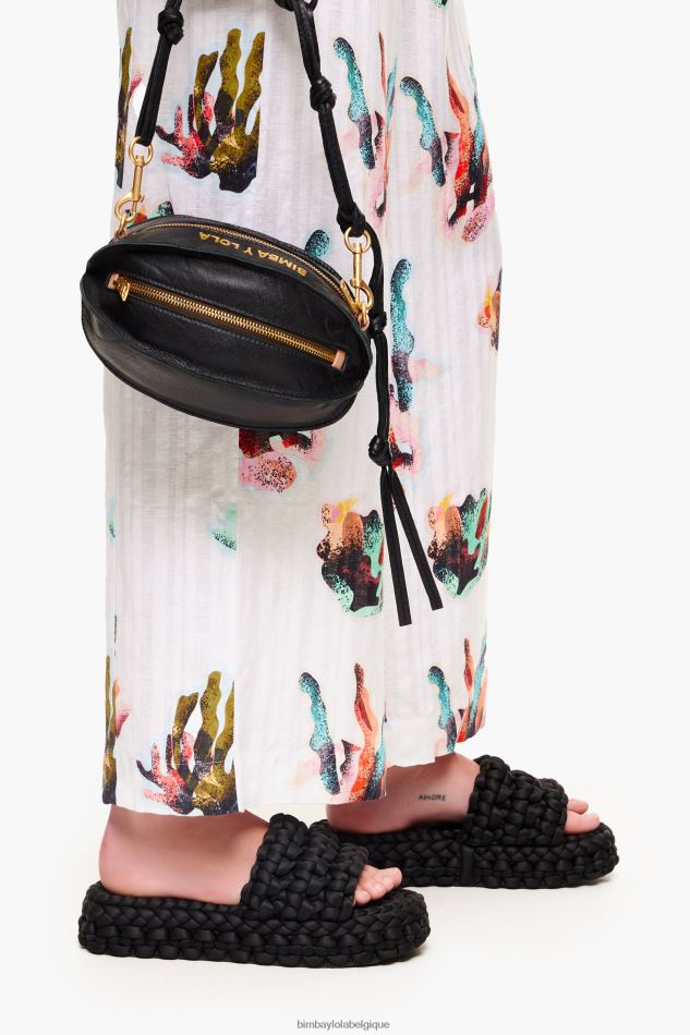 chaussures Bimba Y Lola sandale plate tressée noir HV4486573