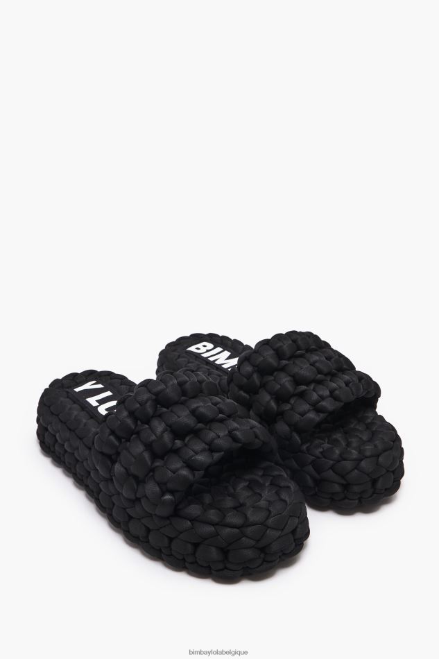 chaussures Bimba Y Lola sandale plate tressée noir HV4486573