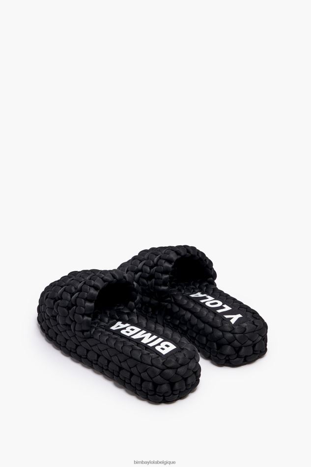chaussures Bimba Y Lola sandale plate tressée noir HV4486573