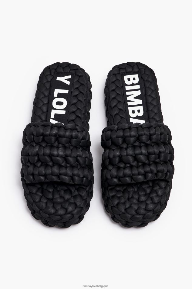 chaussures Bimba Y Lola sandale plate tressée noir HV4486573