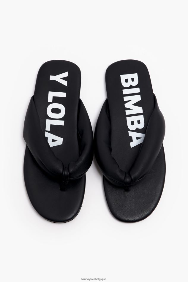 chaussures Bimba Y Lola sandale plate tubulaire noir HV4486570