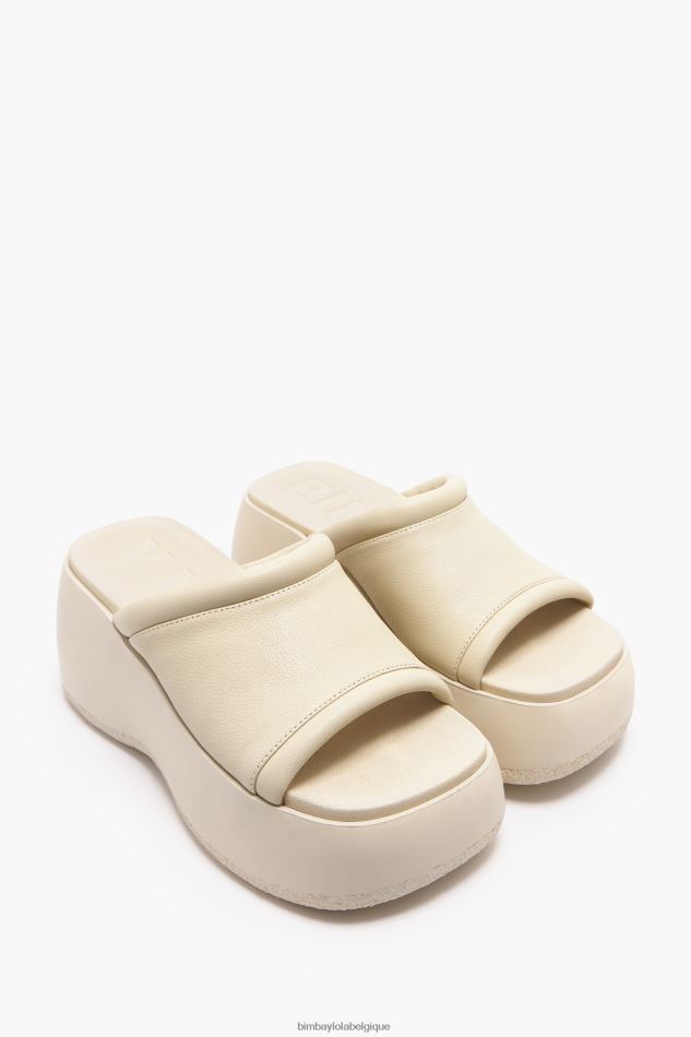 chaussures Bimba Y Lola sandale à plateforme en cuir Ivoire HV4486566