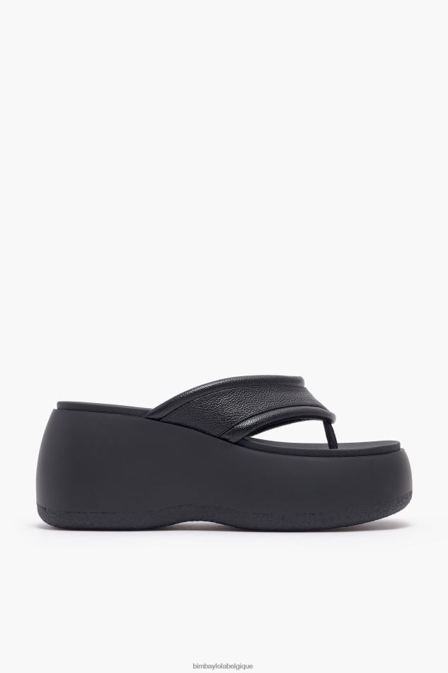 chaussures Bimba Y Lola sandale à plateforme en cuir noir HV4486568