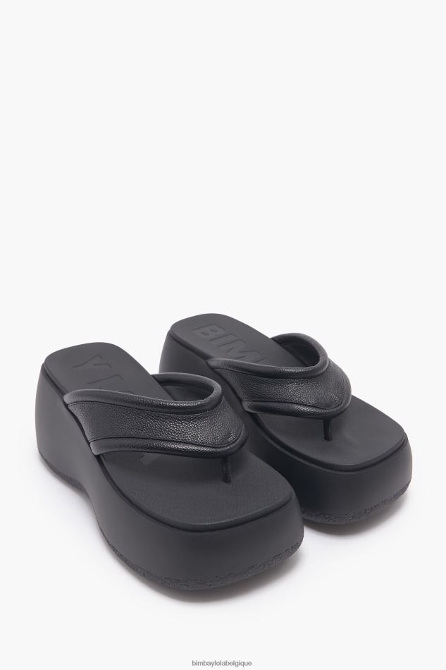 chaussures Bimba Y Lola sandale à plateforme en cuir noir HV4486568
