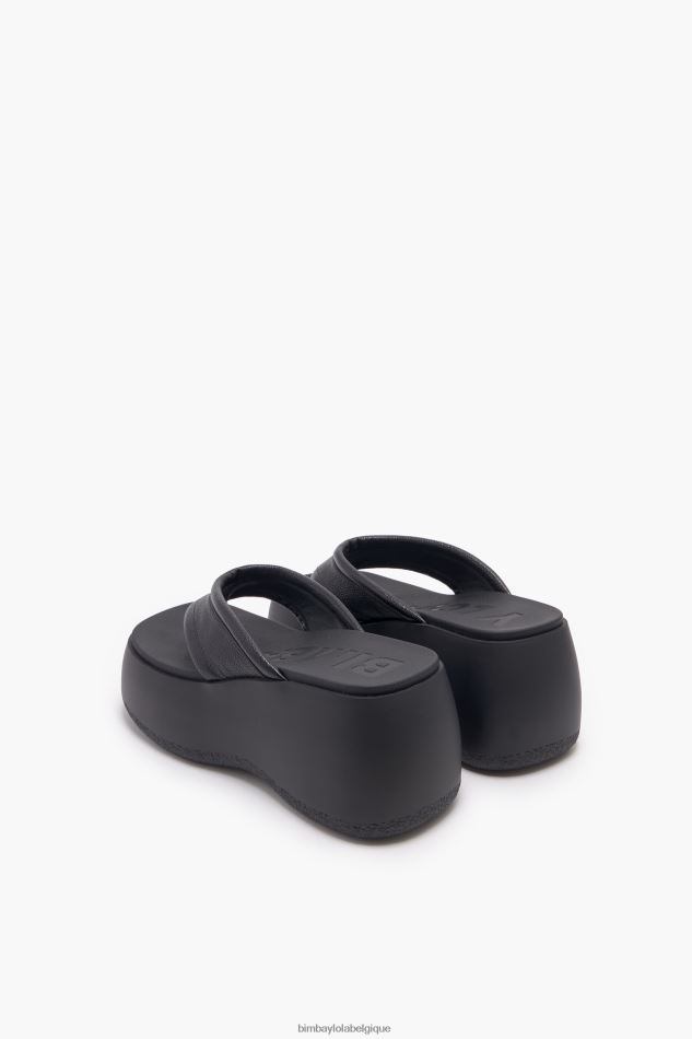 chaussures Bimba Y Lola sandale à plateforme en cuir noir HV4486568