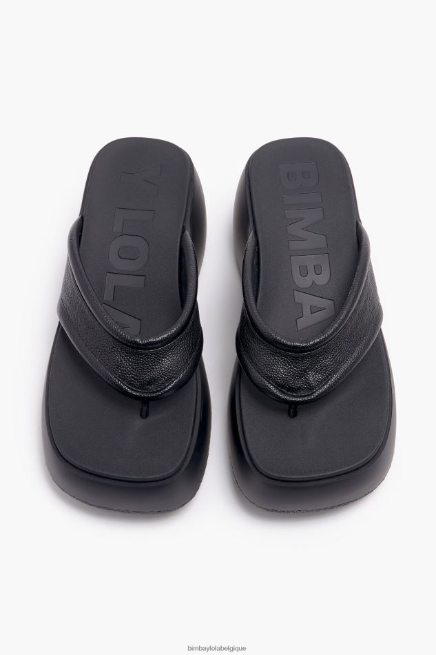 chaussures Bimba Y Lola sandale à plateforme en cuir noir HV4486568