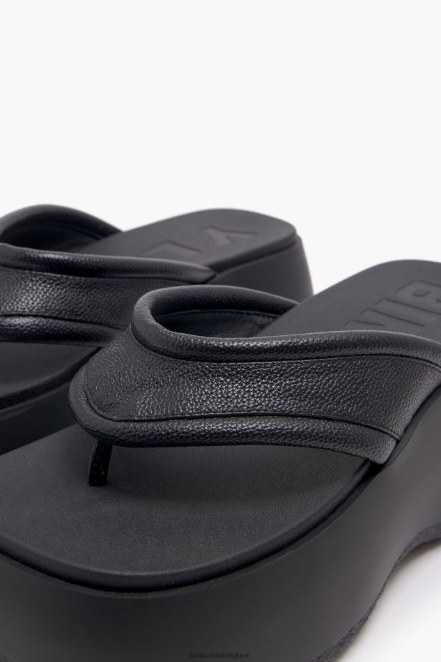 chaussures Bimba Y Lola sandale à plateforme en cuir noir HV4486568