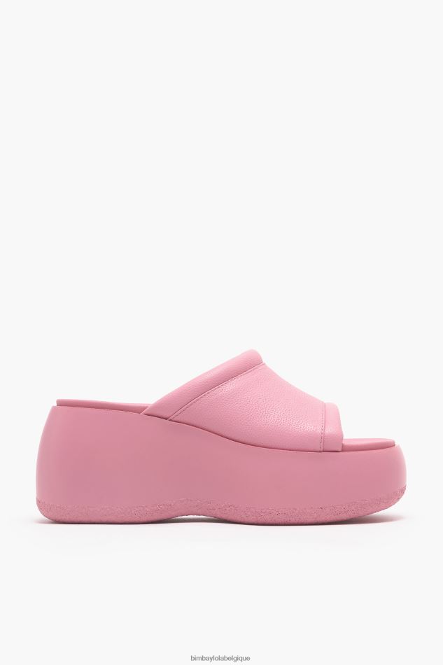 chaussures Bimba Y Lola sandale à plateforme en cuir rose HV4486567