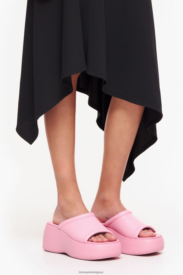 chaussures Bimba Y Lola sandale à plateforme en cuir rose HV4486567