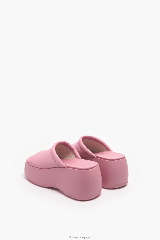 chaussures Bimba Y Lola sandale à plateforme en cuir rose HV4486567
