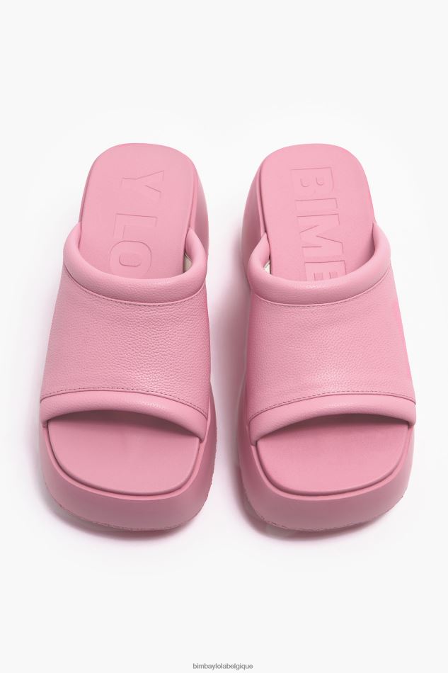 chaussures Bimba Y Lola sandale à plateforme en cuir rose HV4486567