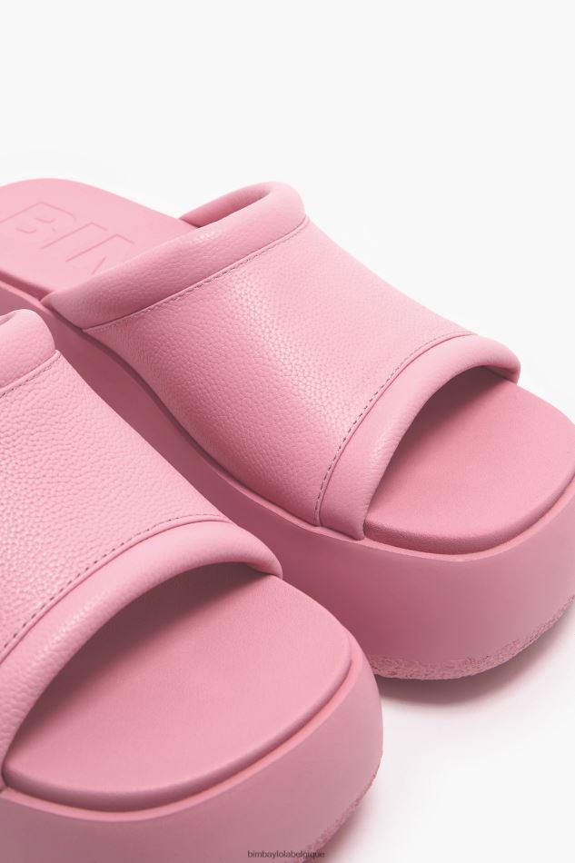 chaussures Bimba Y Lola sandale à plateforme en cuir rose HV4486567