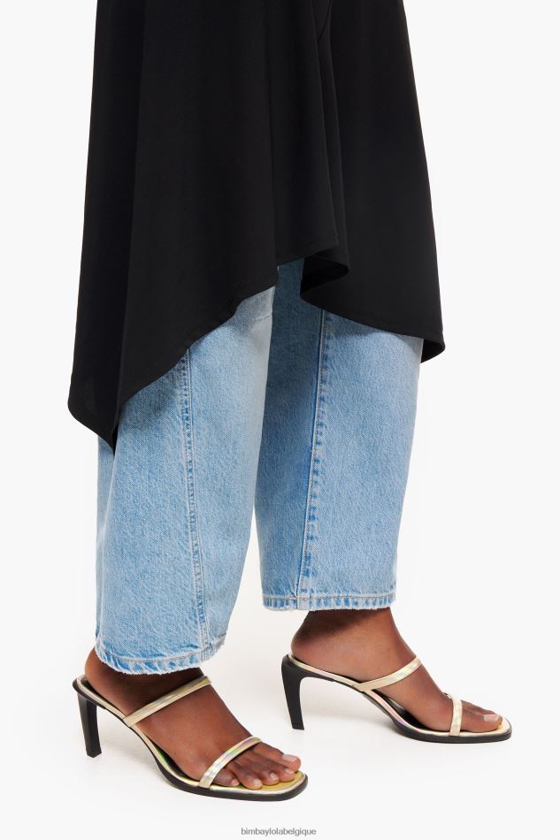 chaussures Bimba Y Lola sandale à talon en cuir doré HV4486574