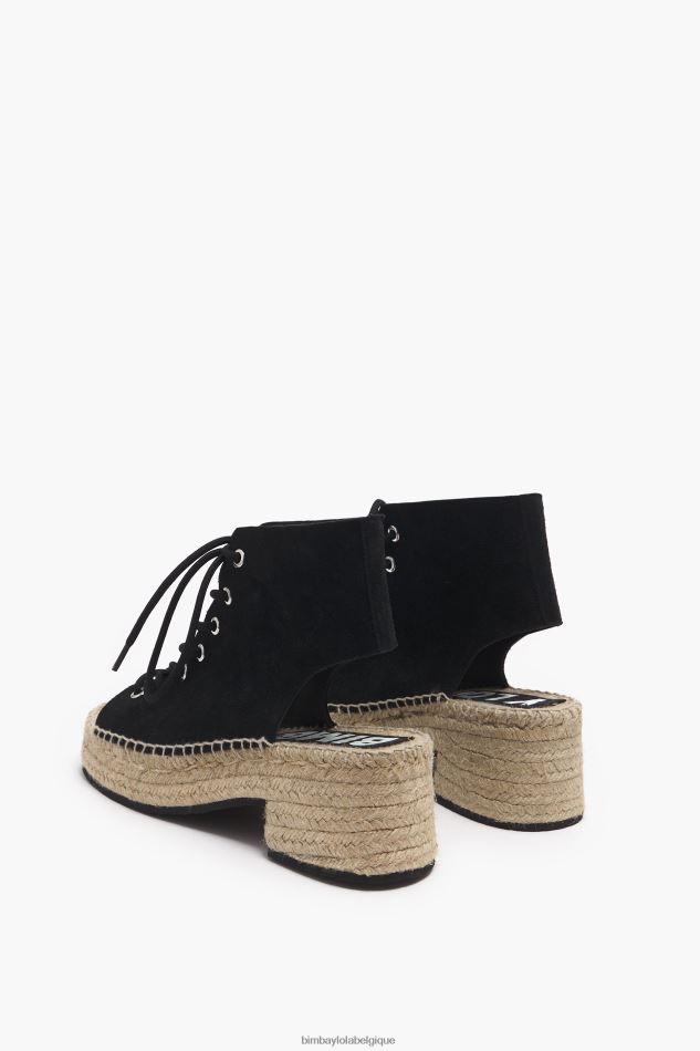 chaussures Bimba Y Lola sandale à talon en cuir fendu noir HV4486581