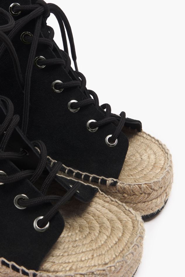 chaussures Bimba Y Lola sandale à talon en cuir fendu noir HV4486581