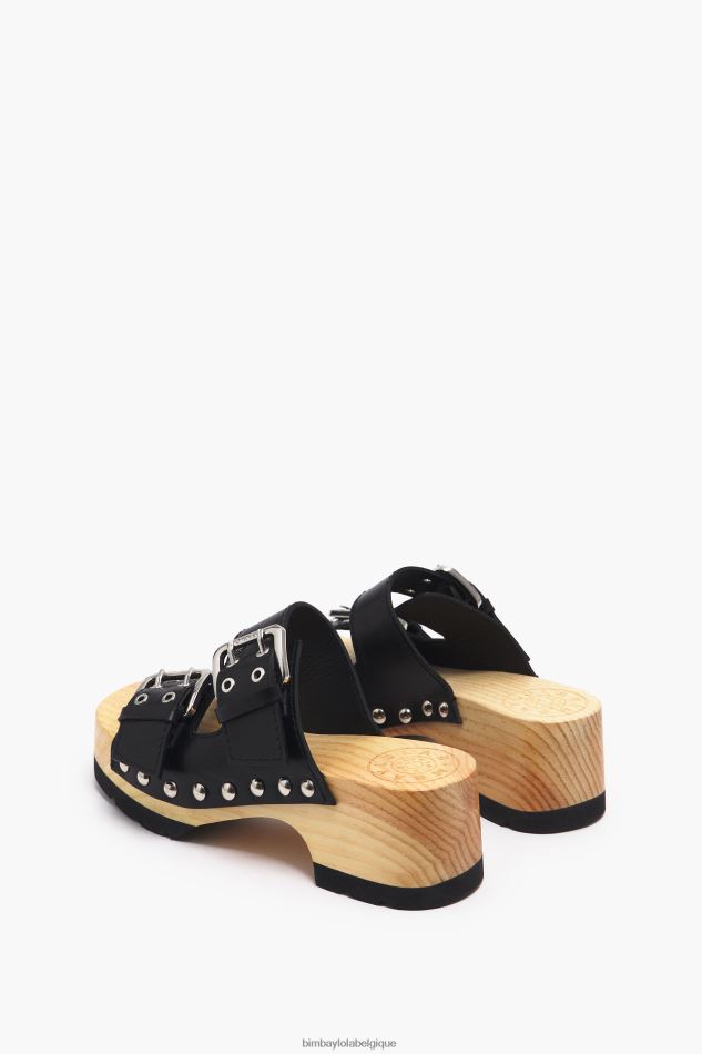 chaussures Bimba Y Lola sandale à talon en cuir noir HV4486564