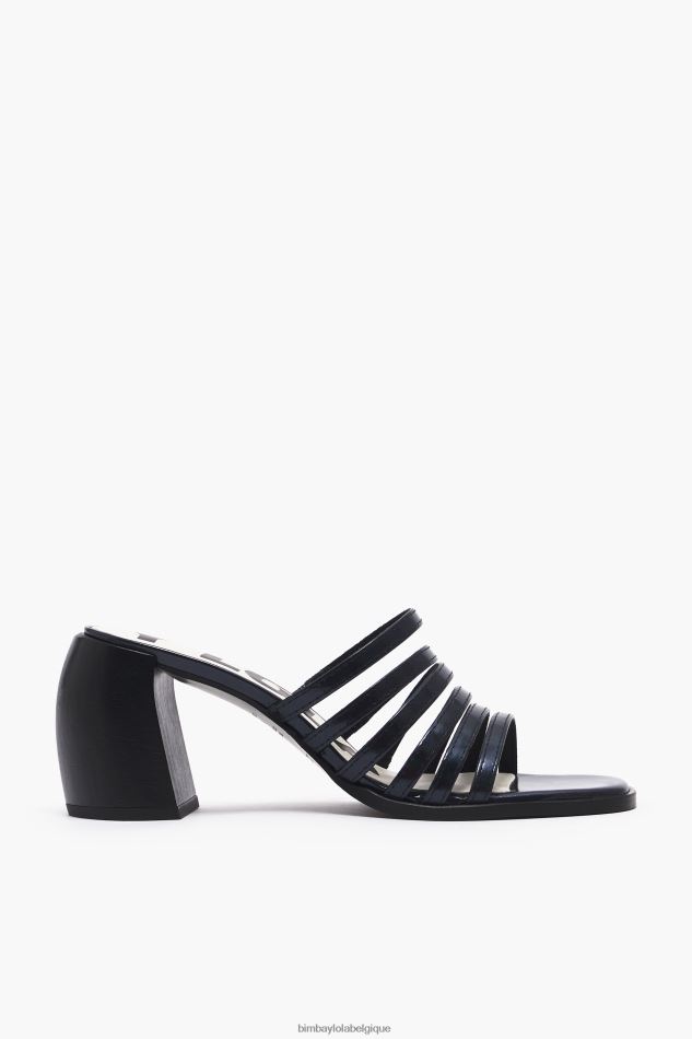chaussures Bimba Y Lola sandale à talon en cuir noir HV4486575