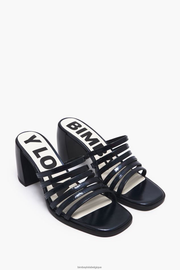 chaussures Bimba Y Lola sandale à talon en cuir noir HV4486575