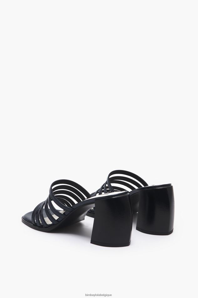 chaussures Bimba Y Lola sandale à talon en cuir noir HV4486575