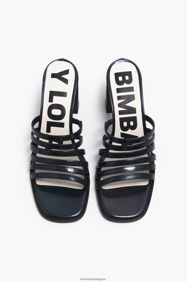 chaussures Bimba Y Lola sandale à talon en cuir noir HV4486575