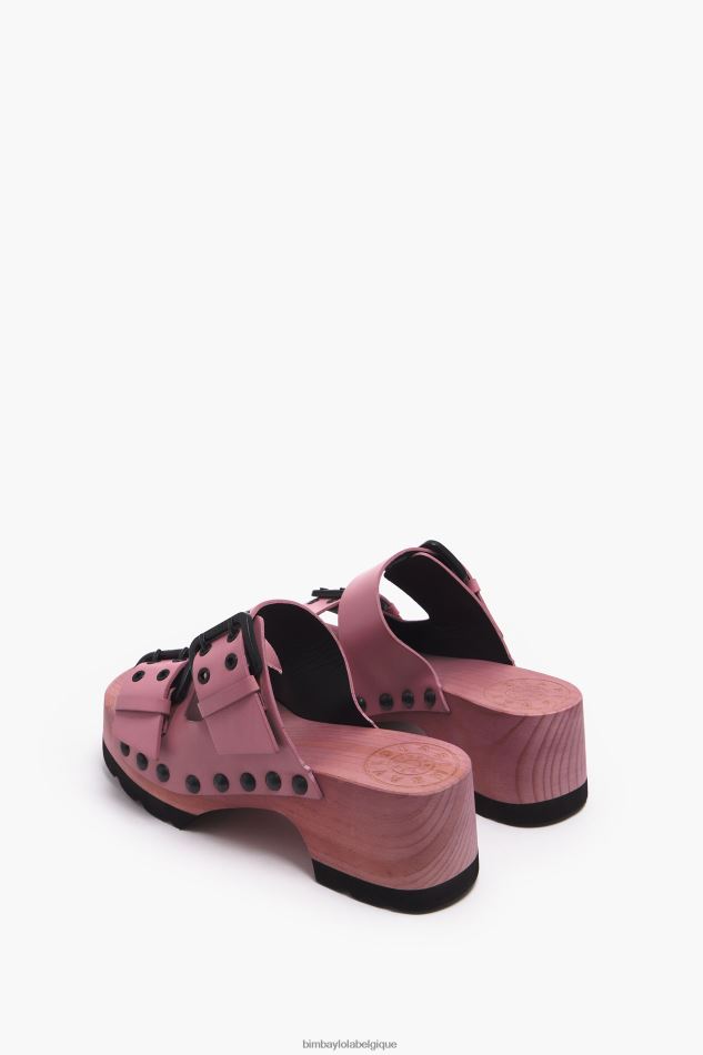 chaussures Bimba Y Lola sandale à talon en cuir rose HV4486565