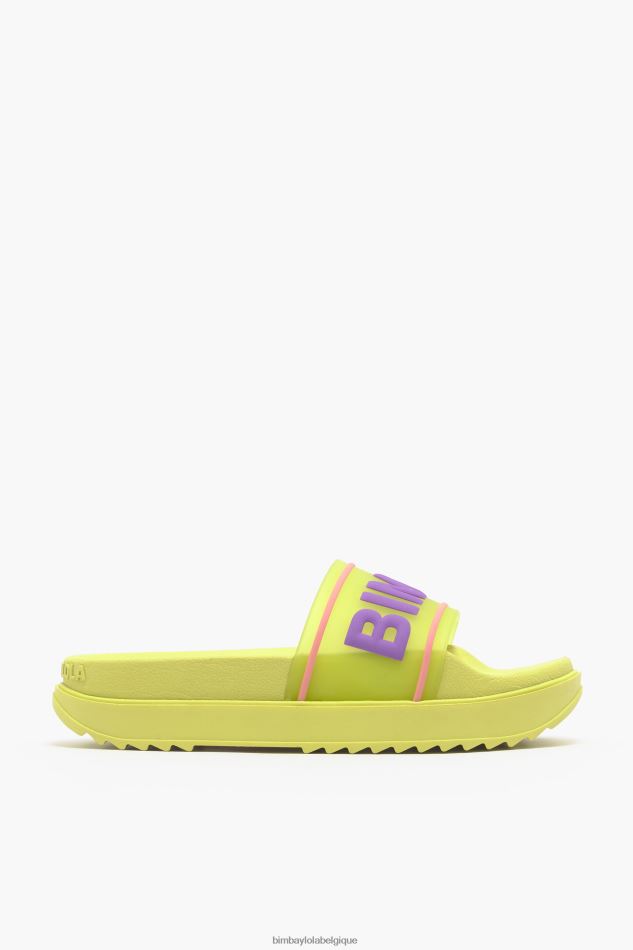 chaussures Bimba Y Lola tongs à plateforme et logo jaune HV4486589