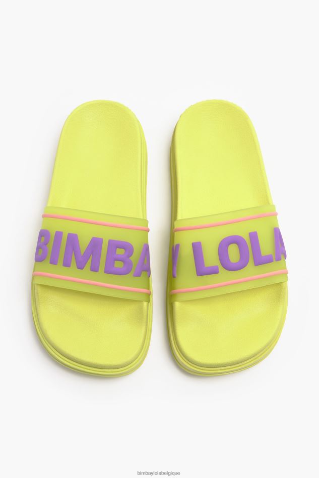 chaussures Bimba Y Lola tongs à plateforme et logo jaune HV4486589